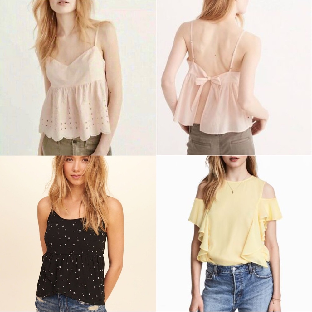 3 tops - Hollister | H&M | Abercrombie & Fitch